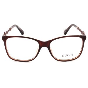 عینک طبی مردانه زنانه گوچی قهوه ای مستطیل gucci-gg1128