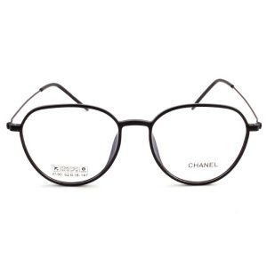 عینک طبی مردانه زنانه شیشه ای بیضی مشکی chanel-ch2190