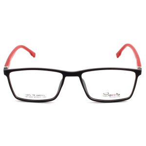 عینک طبی مردانه زنانه لوسپورت مشکی قرمز مستطیل losport-Lo004