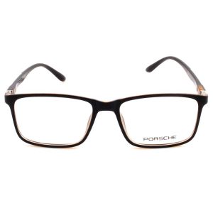 عینک طبی مردانه زنانه پورشه قهوه ای مشکی مستطیل porche-68085